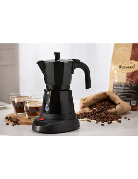 Wynwood Cafetera Italiana Eléctrica Capella – 6 Tazas, Aluminio, 480W