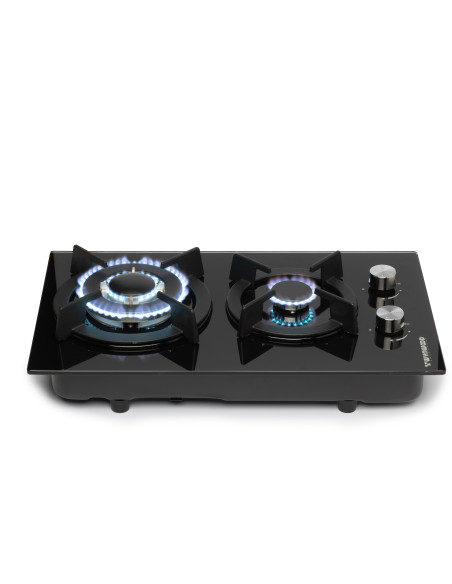 Placa De Cocina De Gas 2 Quemadores Cristal Templado 7mm | Wynwood