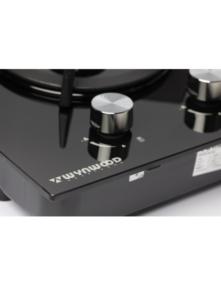 Placa De Cocina De Gas 2 Quemadores Cristal Templado 7mm | Wynwood