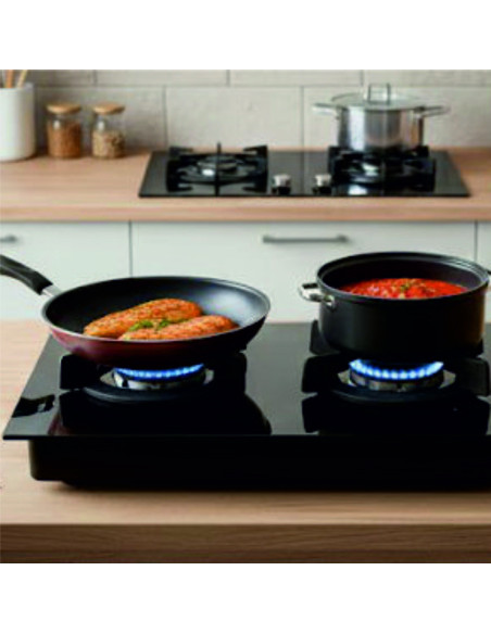 Placa De Cocina De Gas 2 Quemadores Cristal Templado 7mm | Wynwood