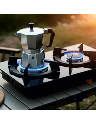 Placa De Cocina De Gas 2 Quemadores Cristal Templado 7mm | Wynwood