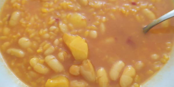 Arroz con habichuelas en olla programable