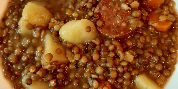 Lentejas estofadas en olla programable